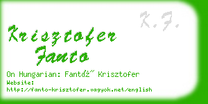 krisztofer fanto business card